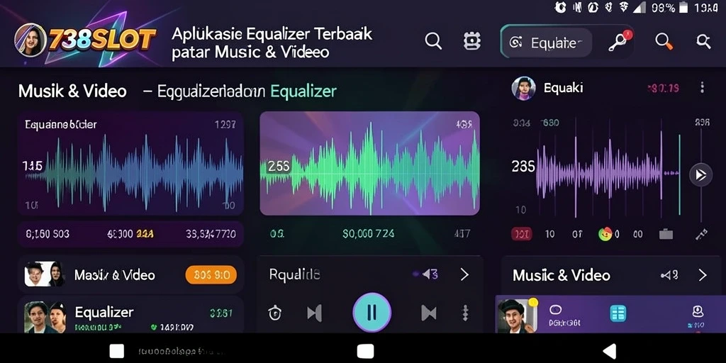 Tampilan utama aplikasi Equalizer 738SLOT dengan pengaturan suara yang intuitif.