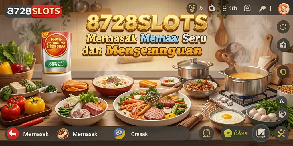 Antarmuka permainan 8728SLOTS yang menarik dan fungsional untuk Memasak.