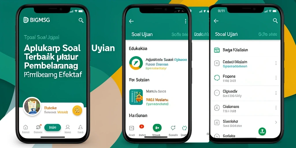Antarmuka aplikasi Soal Ujian BIGMSG yang intuitif dan menarik.
