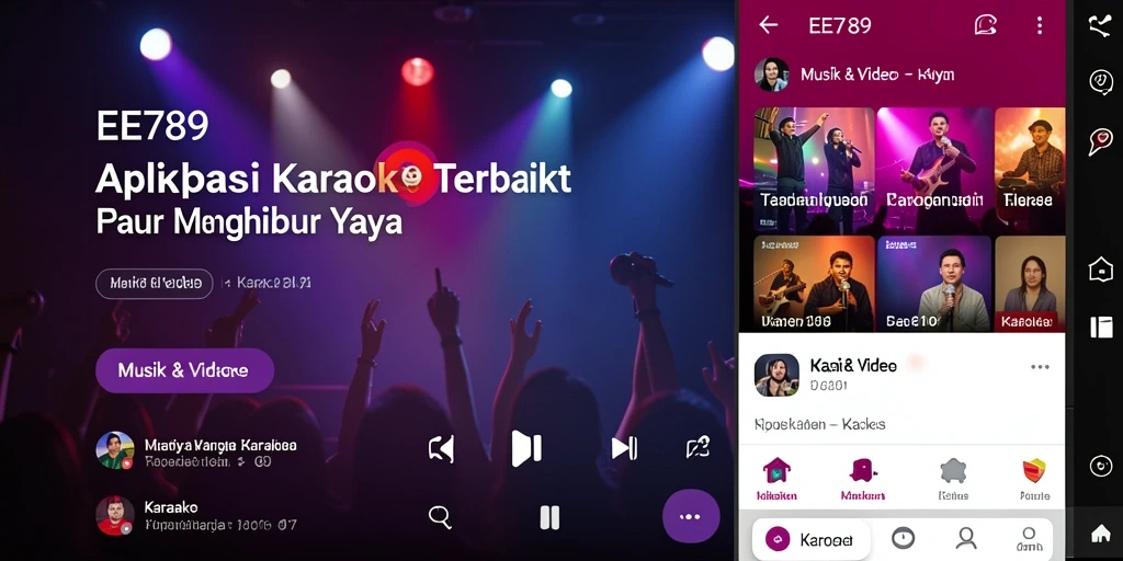 Tampilan antarmuka pengguna yang menarik dan intuitif dalam aplikasi Karaoke.