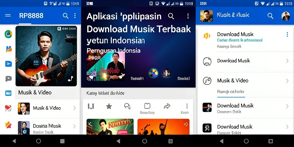 Tampilan antarmuka aplikasi Download Musik RP8888 yang ramah pengguna.